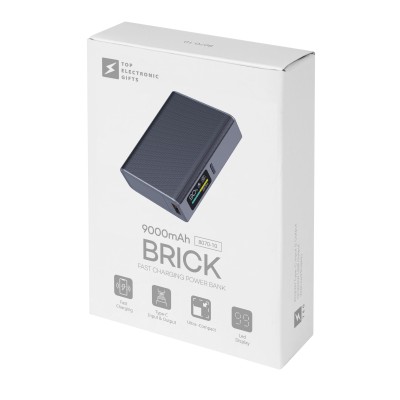 Повербанк Brick 9000 mAh, ТМ TEG (сірий)