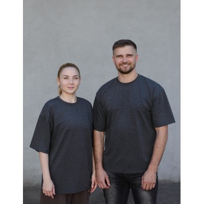 Футболка оверсайз INSIGHT UNI.S темно-сірий меланж Футболка оверсайз INSIGHT UNI.S темно-сірий меланж