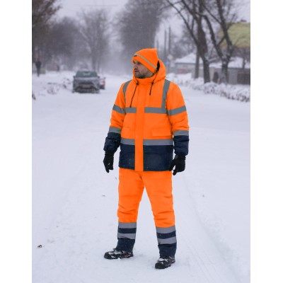 Штани утеплені сигнальні INSIGHT WINTER FLASH помаранчеві hi-viz/темно-сині